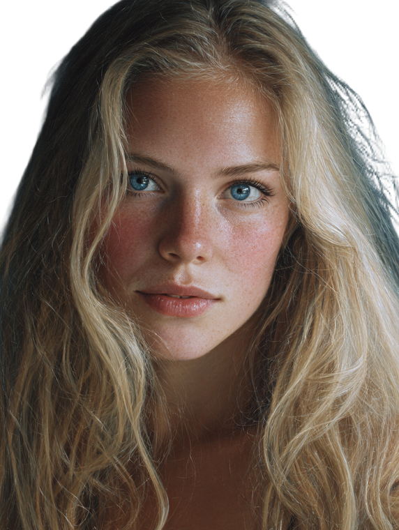 Blonde Blue-Eyed Woman V2 Vinyl Car Decal Sticker – Waterproof & UV-Resistant 8.213333333333333"