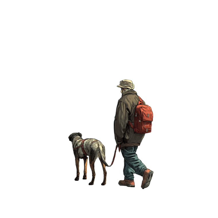 Man Walking Dog V8 Vinyl Car Decal Sticker – Waterproof & UV-Resistant 3.4133333333333336"