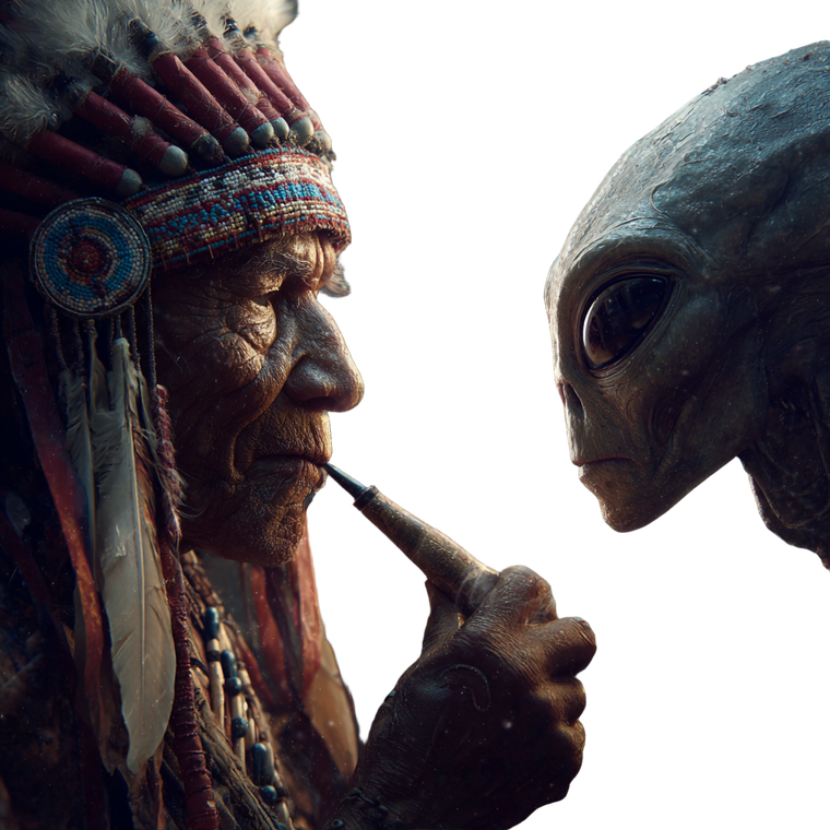 Chief And Alien Vinyl Car Decal Sticker – Waterproof & UV-Resistant 3.4133333333333336"