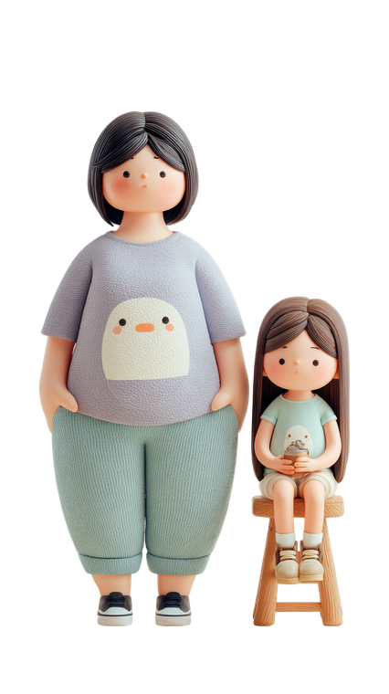 Mother-Daughter Resin Toy Vinyl Car Decal Sticker – Waterproof & UV-Resistant 4.8533333333333335"
