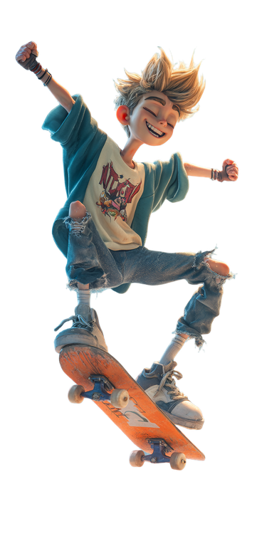 Skateboarding Teen Character Vinyl Car Decal Sticker – Waterproof & UV-Resistant 10.56"