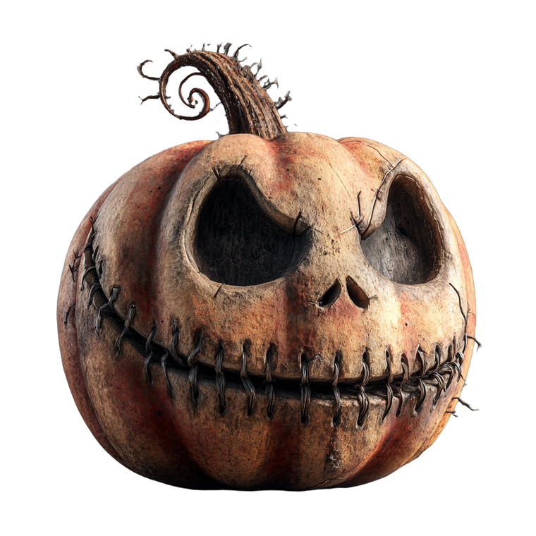 Scary Stitched Pumpkin Vinyl Car Decal Sticker – Waterproof & UV-Resistant 6.826666666666667"