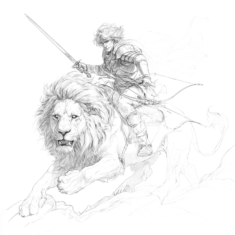 Lion Rider Warrior Vinyl Car Decal Sticker – Waterproof & UV-Resistant 3.4133333333333336"