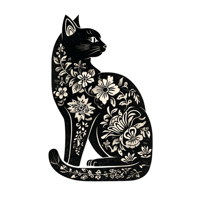 Polynesian Cat Tattoo V2 Vinyl Car Decal Sticker – Waterproof & UV-Resistant 3.4133333333333336"