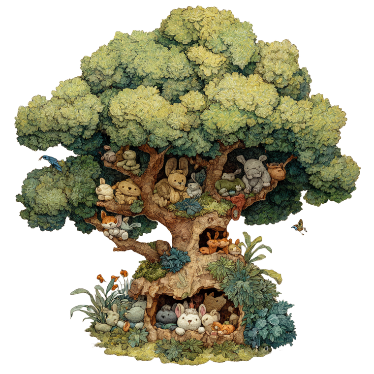 Stuffed Animal Tree Vinyl Car Decal Sticker – Waterproof & UV-Resistant 3.4133333333333336"