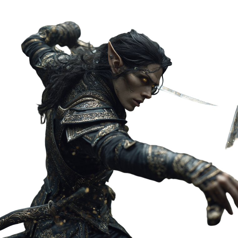 Elf Bladesinger Battle Vinyl Car Decal Sticker – Waterproof & UV-Resistant 3.4133333333333336"