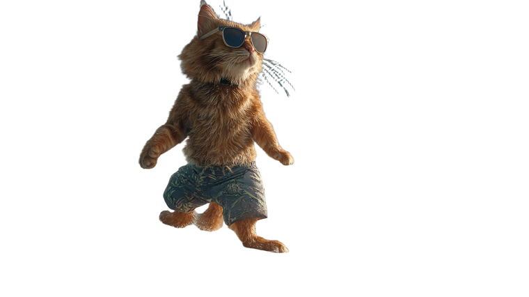Surfing Tabby Cat V2 Vinyl Car Decal Sticker – Waterproof & UV-Resistant 2.72"