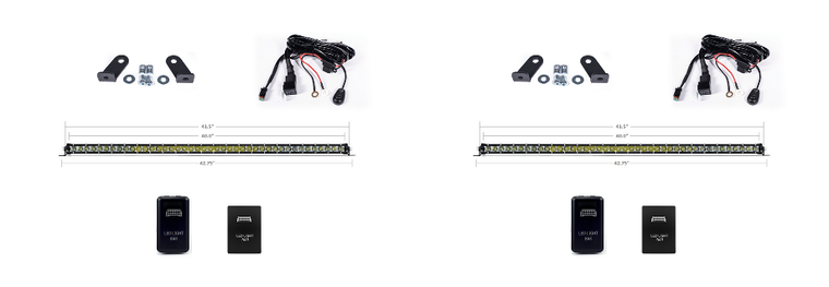 2x High-Performance 42" LED Light Bar | 40000 Lumens | Amber LED | Custom Fit for Prinsu Roof Rack