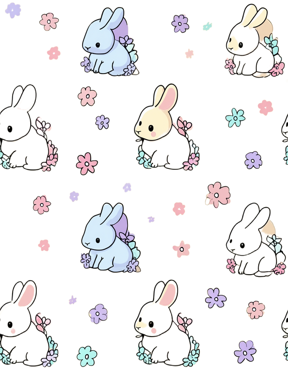 Cute Bunny Pattern Vinyl Car Decal Sticker – Waterproof & UV-Resistant 4.1066666666666665"
