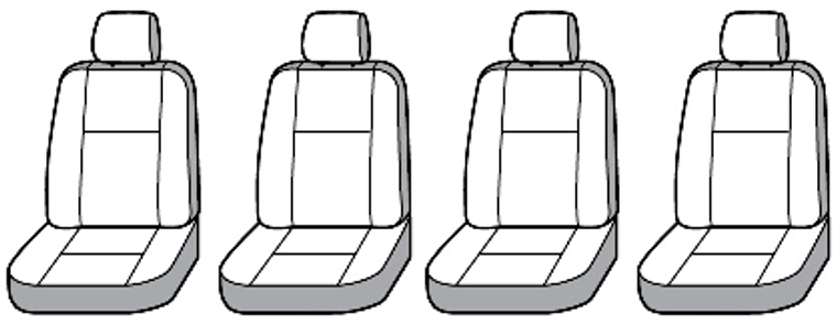 2x Custom Fit Seat Covers | Gray Polycotton | Set of 2 | Tacoma 2016-2022 | UV Protection