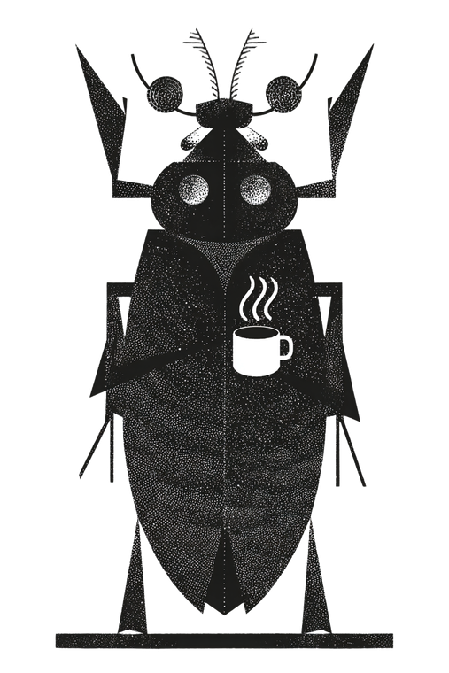 Kafkaesque Coffee Beetle Vinyl Car Decal Sticker – Waterproof & UV-Resistant 8.96"
