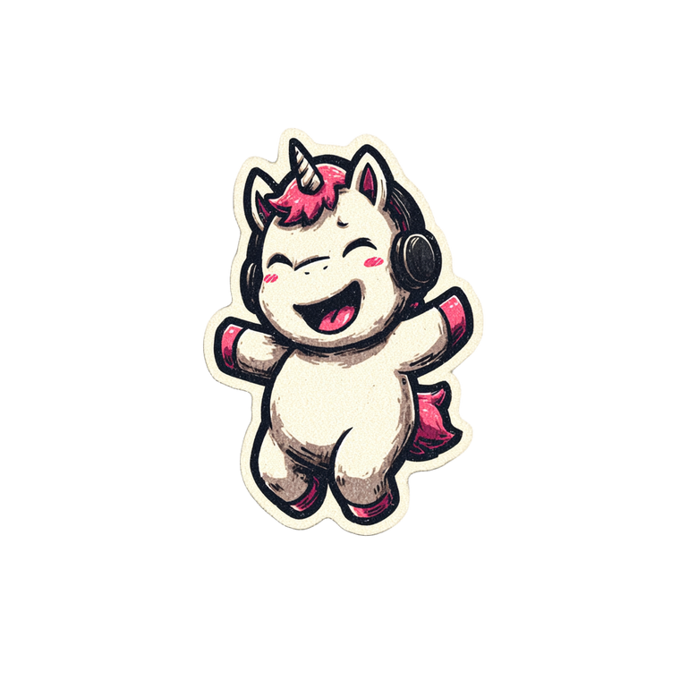 Dancing Unicorn Sticker V2 Vinyl Car Decal Sticker – Waterproof & UV-Resistant 6.826666666666667"