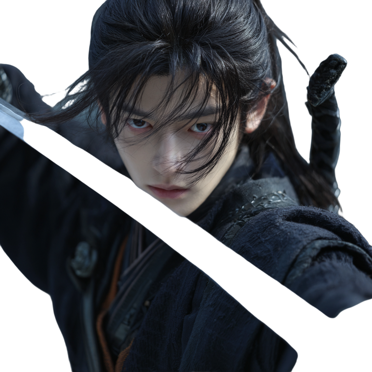 Sword-Wielding Wuxia Vinyl Car Decal Sticker – Waterproof & UV-Resistant 3.4133333333333336"