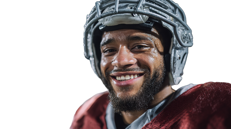 Smiling Football Player Vinyl Car Decal Sticker – Waterproof & UV-Resistant 2.72"