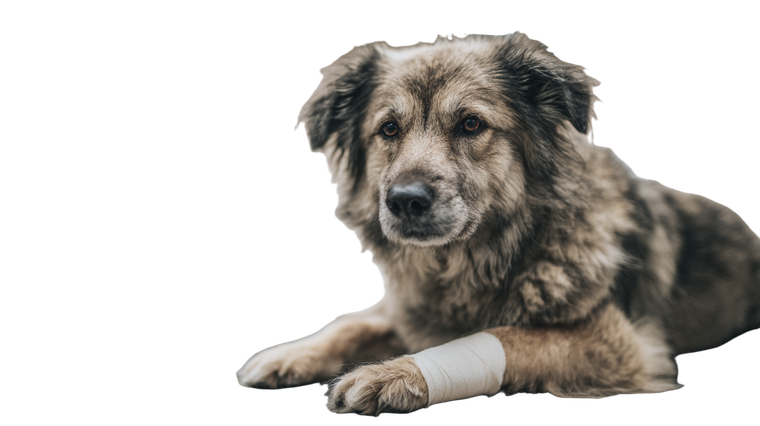 Injured Shepherd Dog Vinyl Car Decal Sticker – Waterproof & UV-Resistant 5.4