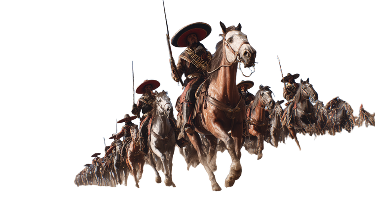 Mexican Soldiers On Horses Vinyl Car Decal Sticker – Waterproof & UV-Resistant 2.72"