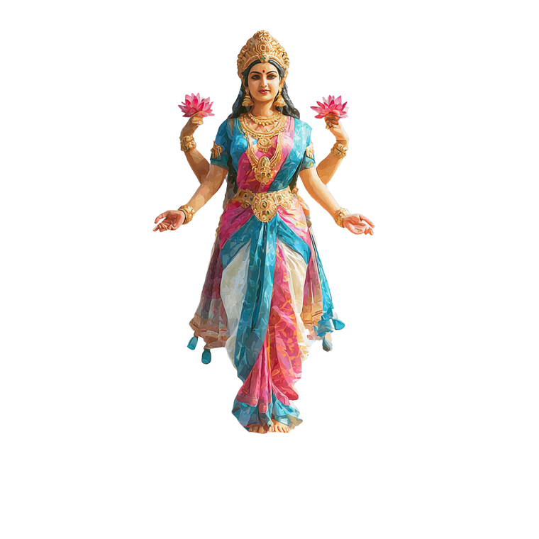 Goddess Lakshmi Portrait V3 Vinyl Car Decal Sticker – Waterproof & UV-Resistant 3.4133333333333336"