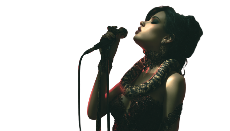 Gothic Singer With Snake Vinyl Car Decal Sticker – Waterproof & UV-Resistant 2.773333333333333