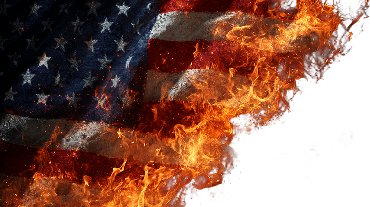 Burning Flag Wallpaper Vinyl Car Decal Sticker – Waterproof & UV-Resistant 2.72"