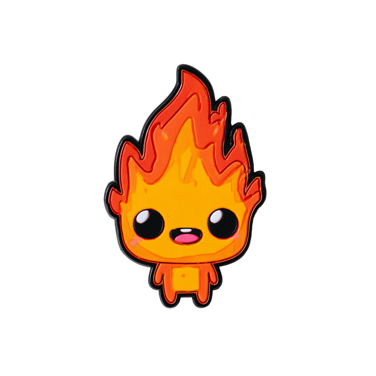 Cute Flame Mascot V2 Vinyl Car Decal Sticker – Waterproof & UV-Resistant 6.826666666666667"
