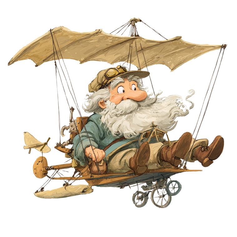 Cartoon Grandfather Flying Vinyl Car Decal Sticker – Waterproof & UV-Resistant 3.4133333333333336"