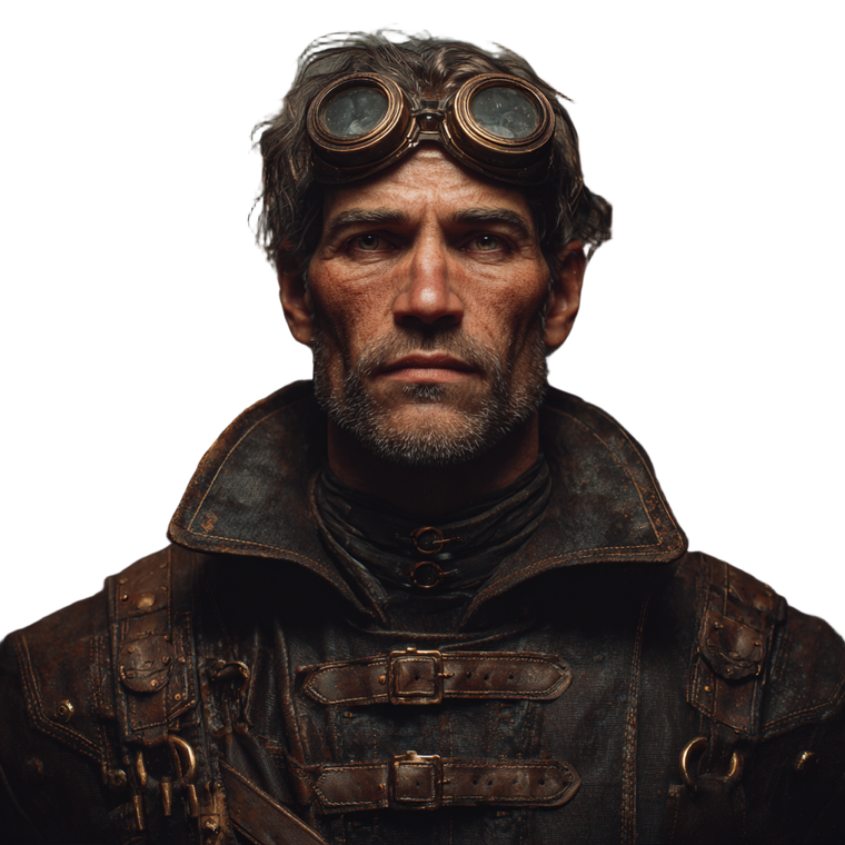 Steampunk Male Protagonist Vinyl Car Decal Sticker – Waterproof & UV-Resistant 6.826666666666667"