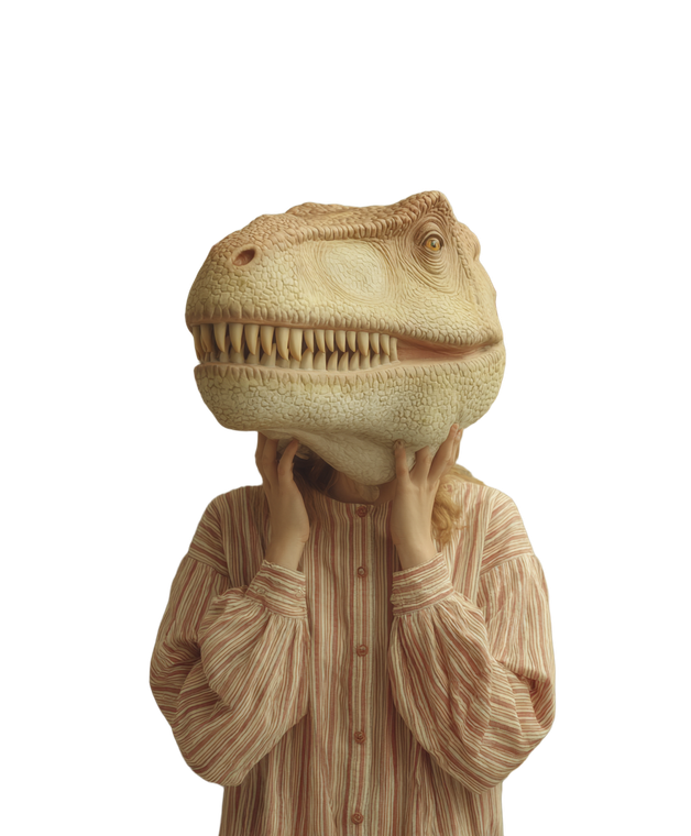 T-Rex Mask Portrait Vinyl Car Decal Sticker – Waterproof & UV-Resistant 8.0"