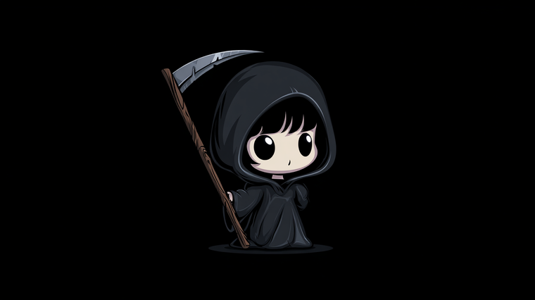 Chibi Grim Reaper V6 Vinyl Car Decal Sticker – Waterproof & UV-Resistant 2.72"