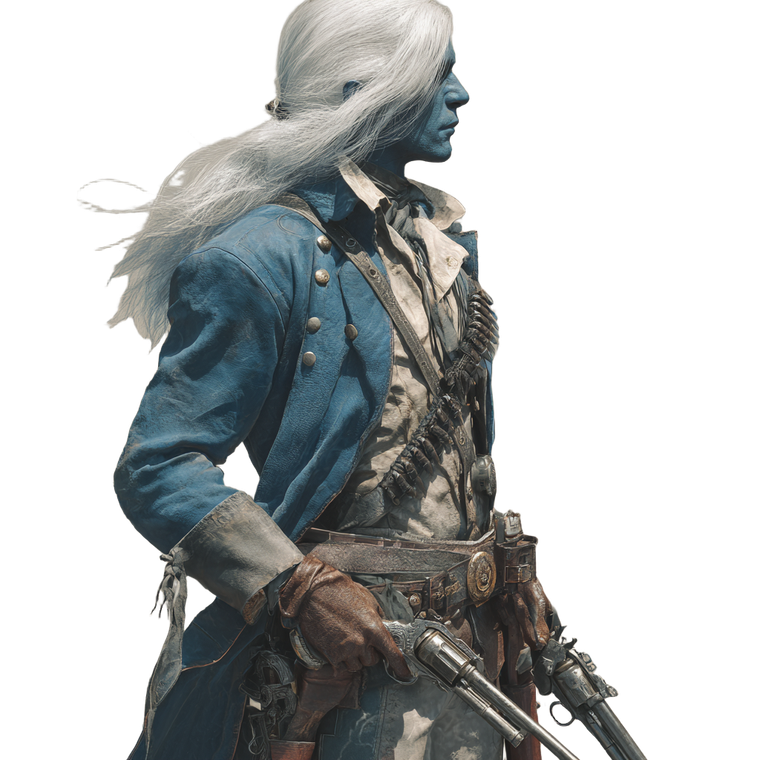 Blue Cowboy Gunslinger Vinyl Car Decal Sticker – Waterproof & UV-Resistant 3.4133333333333336"