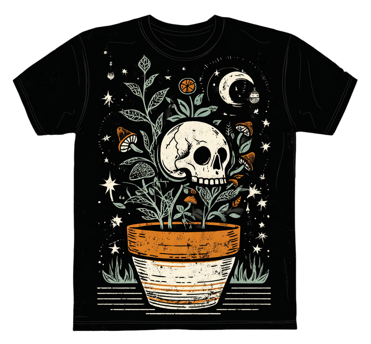 Skull Plant Pot Vinyl Car Decal Sticker – Waterproof & UV-Resistant 3.4133333333333336"