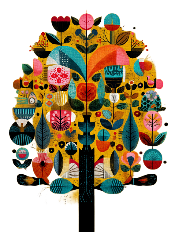 Retro Boho Tree Vinyl Car Decal Sticker – Waterproof & UV-Resistant 8.213333333333333"