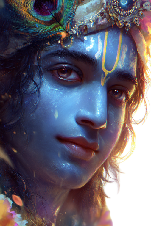 Lord Krishna Portrait V9 Vinyl Car Decal Sticker – Waterproof & UV-Resistant 4.4