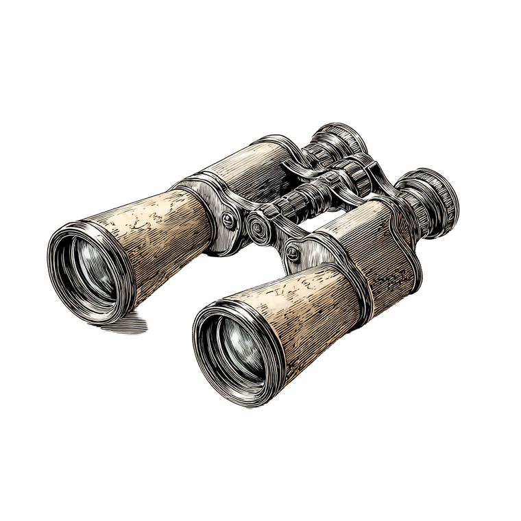 Stylized Binoculars Vinyl Car Decal Sticker – Waterproof & UV-Resistant 3.4133333333333336"