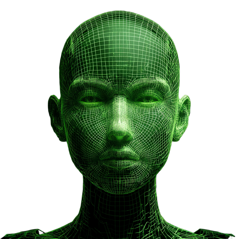 Neon Wireframe Head Vinyl Car Decal Sticker – Waterproof & UV-Resistant 6.826666666666667"