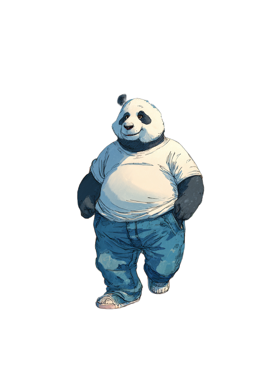 Panda In Clothes Vinyl Car Decal Sticker – Waterproof & UV-Resistant 4.1066666666666665"