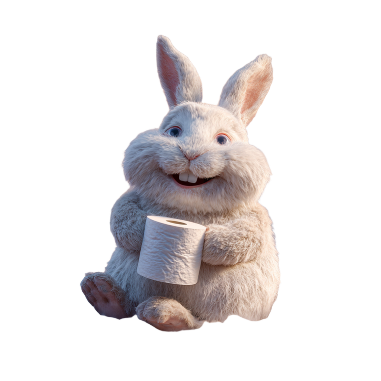 Smiling Rabbit Holding Vinyl Car Decal Sticker – Waterproof & UV-Resistant 3.4133333333333336"
