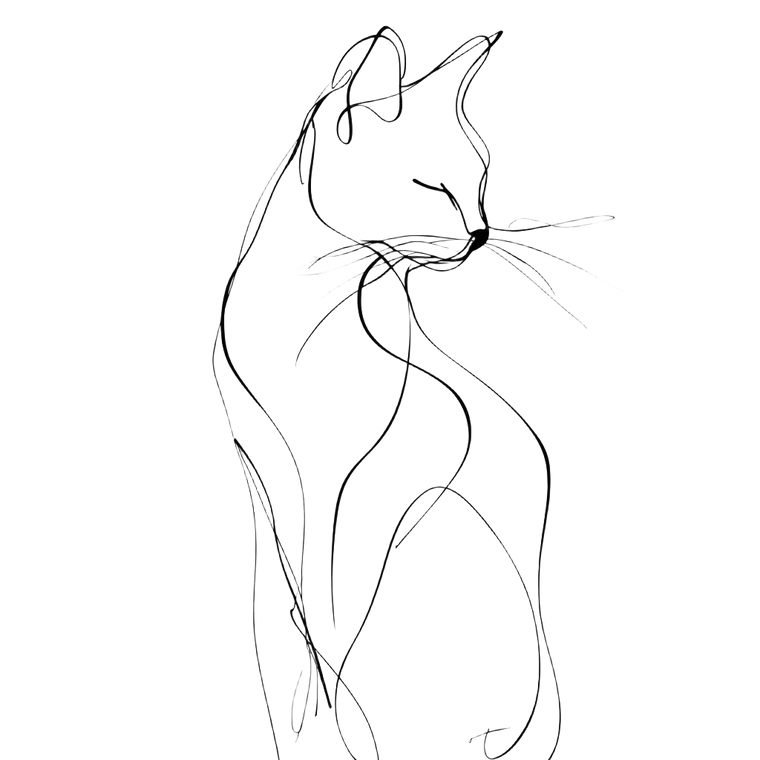 Minimalist Cat Line Art Vinyl Car Decal Sticker – Waterproof & UV-Resistant 6.826666666666667"
