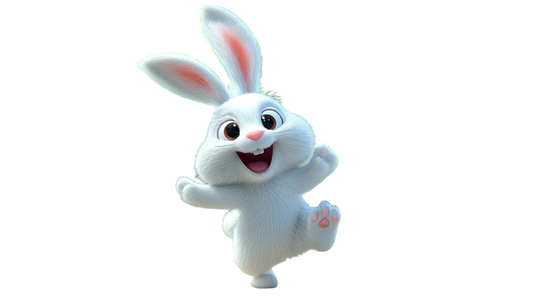Joyful Hopping Rabbit Vinyl Car Decal Sticker – Waterproof & UV-Resistant 2.72"