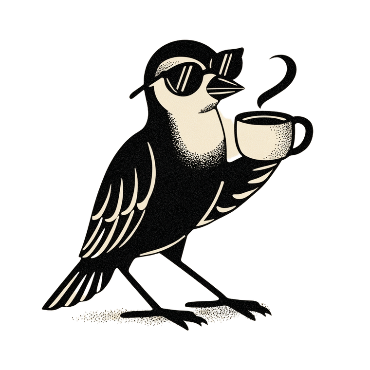 Cartoon Bird Drinking Vinyl Car Decal Sticker – Waterproof & UV-Resistant 6.826666666666667"