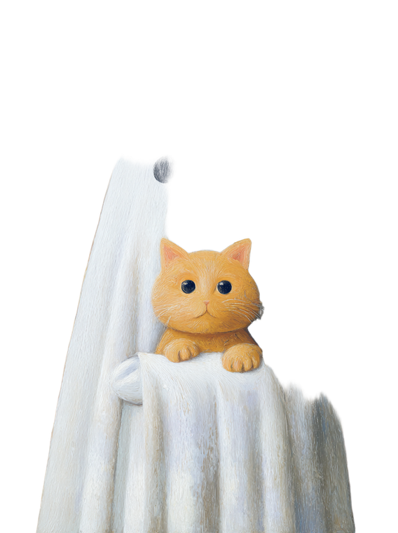 Ghost Hugging Cat V4 Vinyl Car Decal Sticker – Waterproof & UV-Resistant 4.213333333333333"