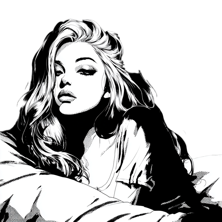 Sleeping Baddie Portrait Vinyl Car Decal Sticker – Waterproof & UV-Resistant 6.826666666666667"