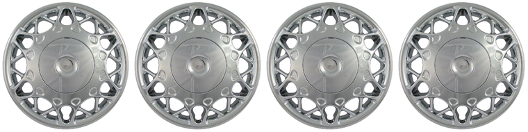 4x 1997-2005 Buick Century Wheel Covers | 15 Inch 12 Split Spoke Silver Lug Covers