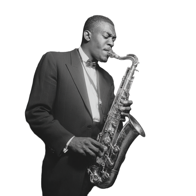 Saxophonist Playing Jazz Vinyl Car Decal Sticker – Waterproof & UV-Resistant 3.4133333333333336"