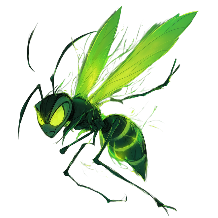 Glowing Green Wasp Vinyl Car Decal Sticker – Waterproof & UV-Resistant 3.4133333333333336"