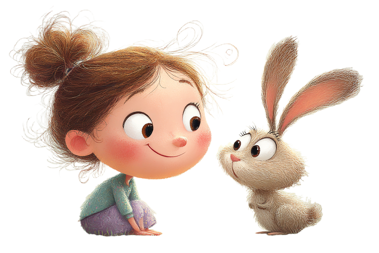 Girl And Rabbit Vinyl Car Decal Sticker – Waterproof & UV-Resistant 5.97333333333333