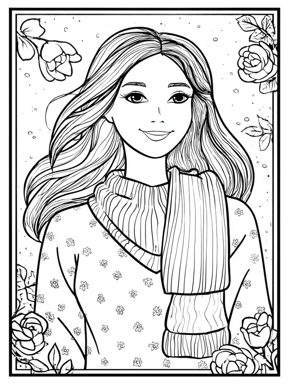 Girl In Sweater V2 Vinyl Car Decal Sticker – Waterproof & UV-Resistant 4.1066666666666665"