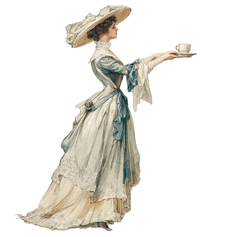 Victorian Lady Offering Vinyl Car Decal Sticker – Waterproof & UV-Resistant 6.826666666666667"