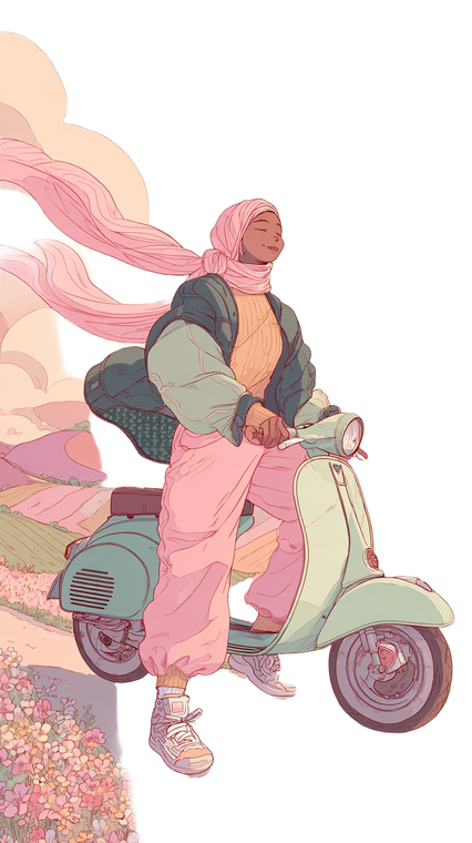 Stylish Scooter Rider V4 Vinyl Car Decal Sticker – Waterproof & UV-Resistant 4.8533333333333335"