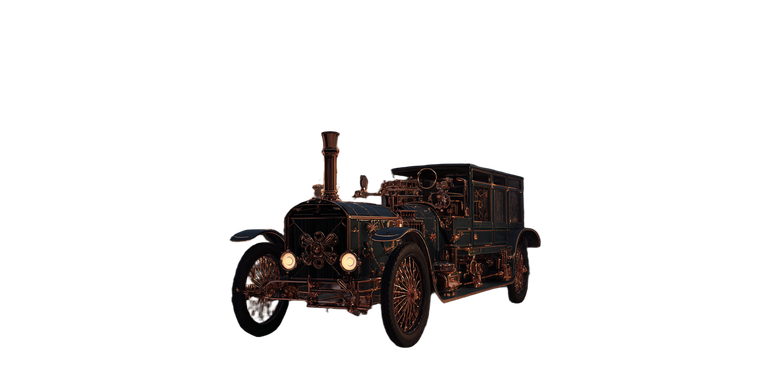 Steampunk Steam Car Vinyl Car Decal Sticker – Waterproof & UV-Resistant 2.56"