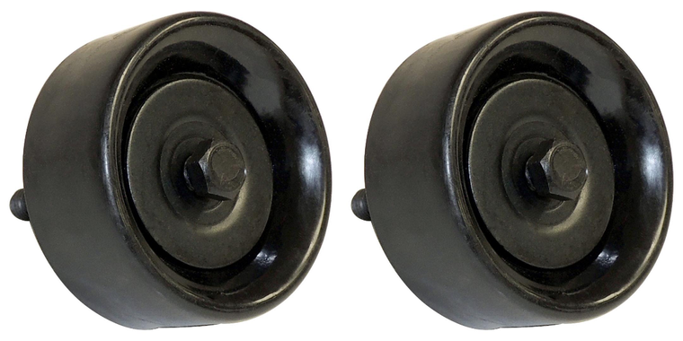 2x Crown Automotive Drive Belt Idler Pulley 4854092 OEM Replacement; Smooth Style; 3 Inch Diameter; With Shaft